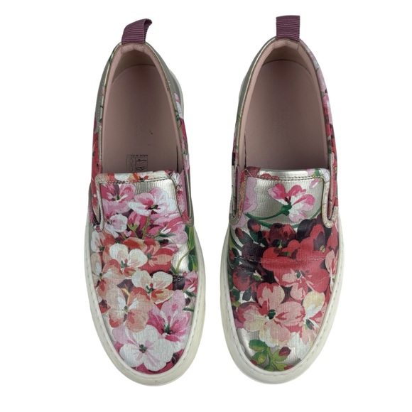 GUCCI DRY ROSE BOARD FLORAL PRINT LEATHER SLIP ON SKATE SNEAKERS - Picture 4 of 15
